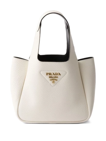 Женская мини-сумка-тоут Prada кожаная, белая