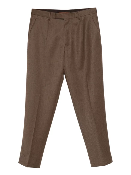 Мужские костюмные брюки Zegna из шерсти, коричневые