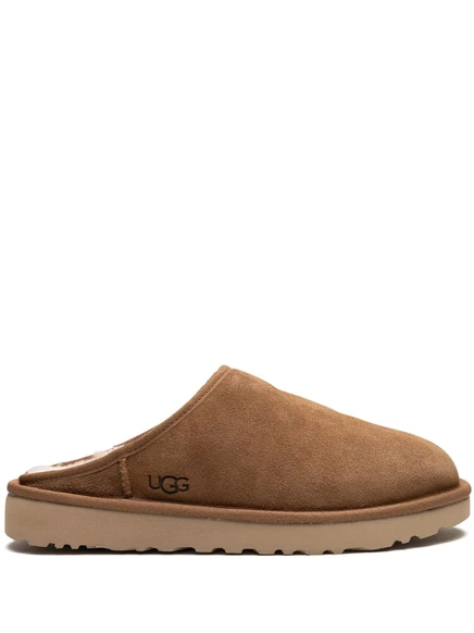 Унисекс тапочки UGG Classic Slip-On с овчиной, каштановые