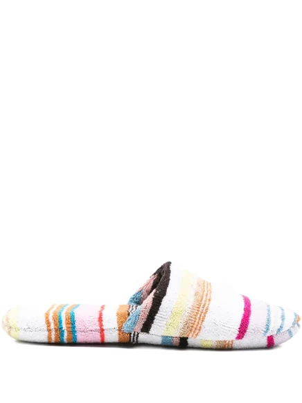 Унисекс тапочки Missoni Giacomo в полоску, белые