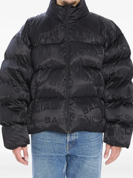Мужская пуховая куртка balenciaga bb garde-robe, черная