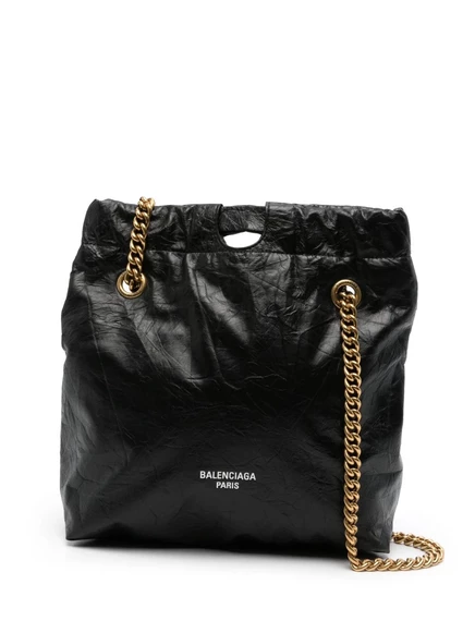 Кожаная сумка-тоут Balenciaga small Crush из натуральной кожи black