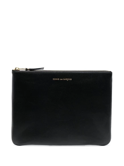 Кошелек Comme Des Garons Wallet кожаный с логотипом, черный
