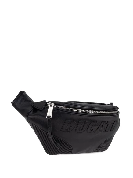 Мужская поясная сумка DSquared2 x Ducati тисненая, черная