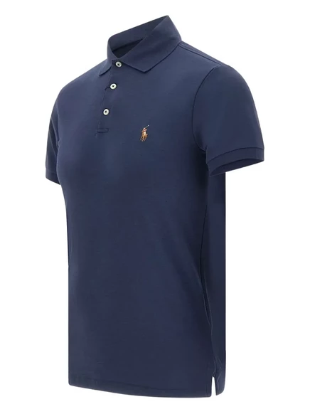 Мужское поло Polo Ralph Lauren с вышивкой Pony, тёмно-синее