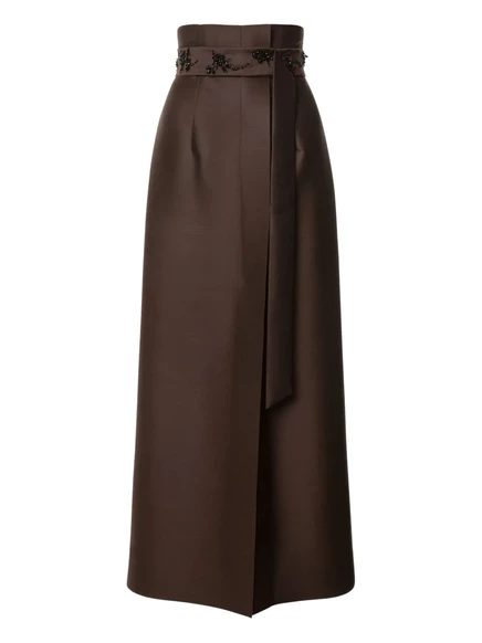 Атласная юбка миди от Alberta Ferretti brown