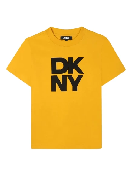Детская футболка Dkny Kids с логотипом, желтая