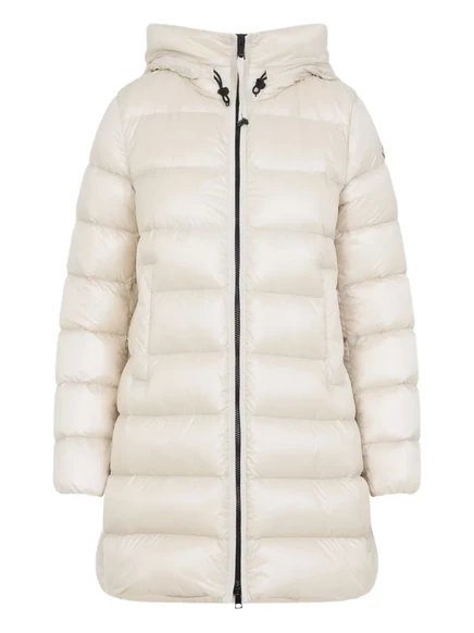 Стеганое пальто Moncler с капюшоном white