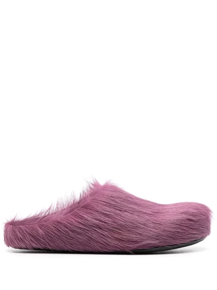 Мюли Marni Fussbett Sabot из телячьей шерсти purple