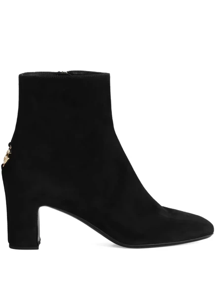 Замшевые сапоги с логотипом Dolce & Gabbana DG black