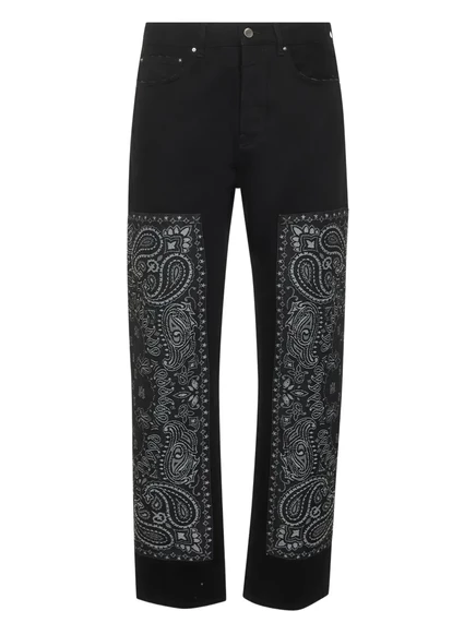 Мужские джинсы Amiri с бандановыми панелями, черные