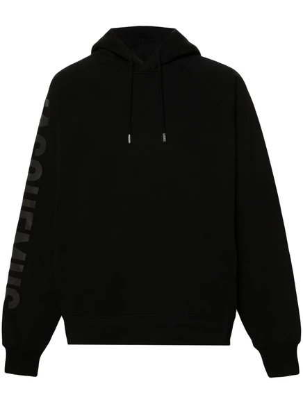 Мужское худи Jacquemus Le Hoodie Typo из хлопка, черное