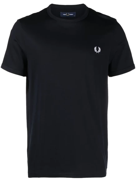 Мужская футболка Fred Perry с вышитым логотипом, синяя