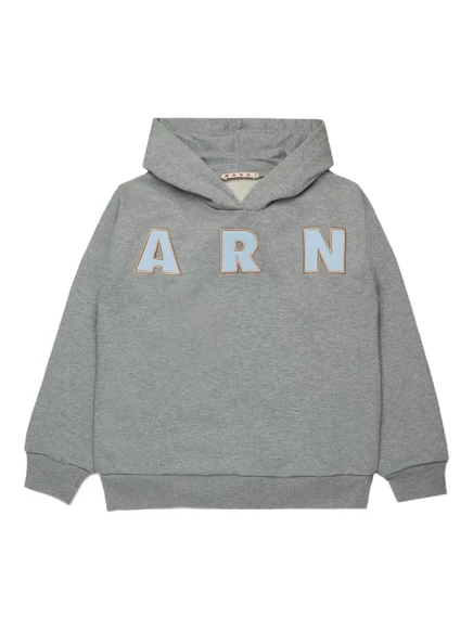 Худи для мальчиков Marni Kids с логотипом, серое