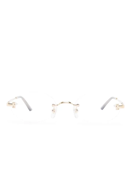 Очки в овальной оправе Cartier Eyewear yellow