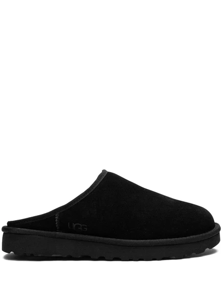Унисекс тапочки ugg classic из замши с мехом, черные
