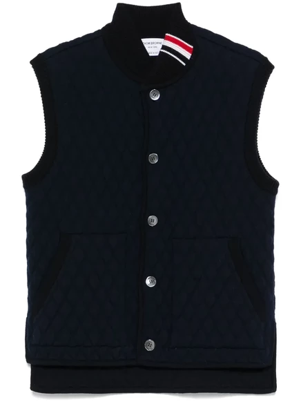 Стеганый жилет в полоску Thom Browne RWB