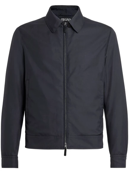 Мужская рубашка‑куртка Zegna Leggerissimo на молнии, синяя