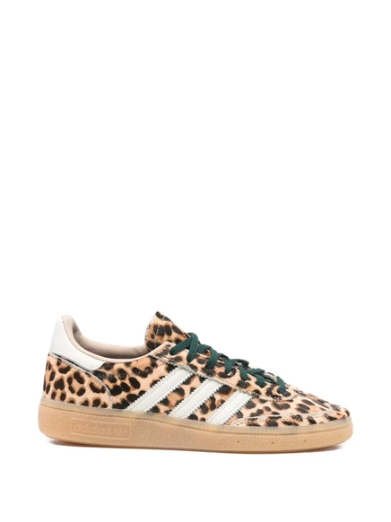 Женские кеды Adidas Handball Spezial с леопардовым принтом, коричневые