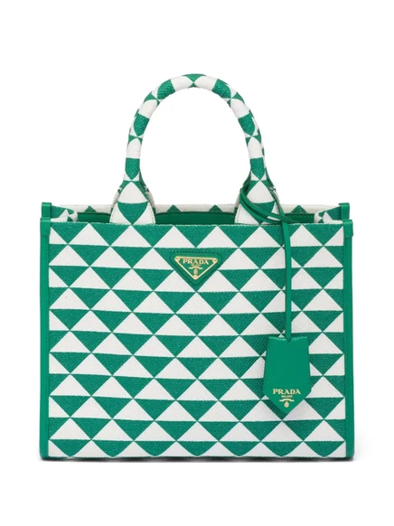 Женская сумка-тоут Prada Small Symbole, зелено-белая
