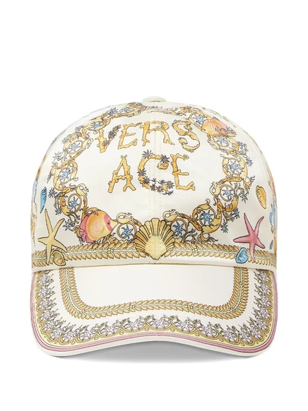Женская бейсболка Versace Underwater Barocco, миндально-бежевая