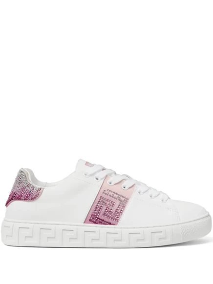 Кроссовки Versace Greca, украшенные кристаллами white