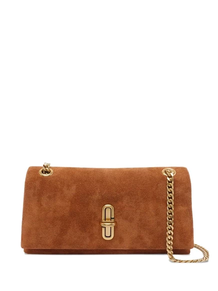 Marc Jacobs mini - замшевая сумка через плечо с двумя цепочками brown