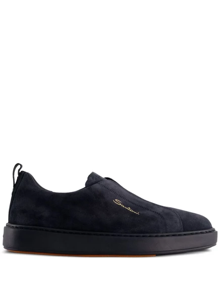 Мужские слипоны Santoni из замши, синие