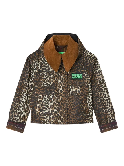 Женская куртка Ganni x Barbour с вельветовым воротником, коричневая