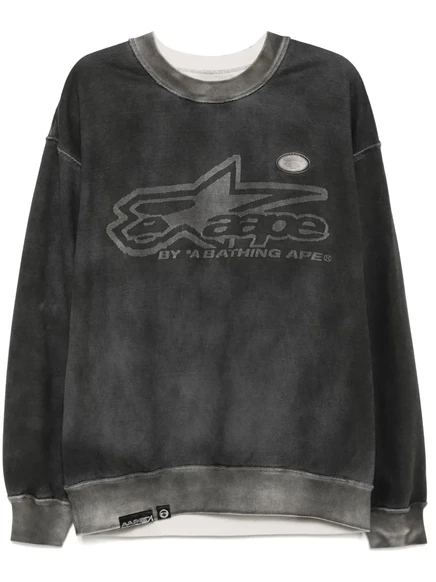 AAPE BY *Постиранная толстовка с логотипом BATHING APE® black
