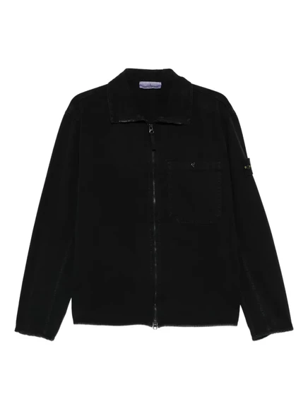 Мужская рубашка-куртка Stone Island с карманом, черная