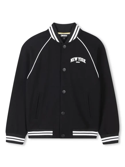 Детская куртка Dkny Kids с тиснением логотипа, черная