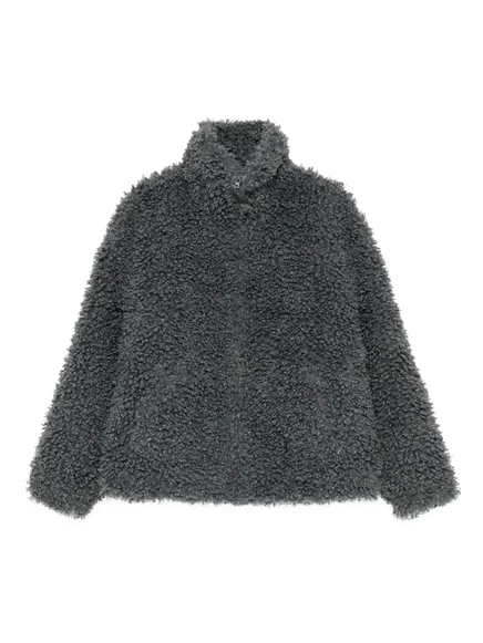 Женская куртка Acne Studios teddy с высоким воротом, серая