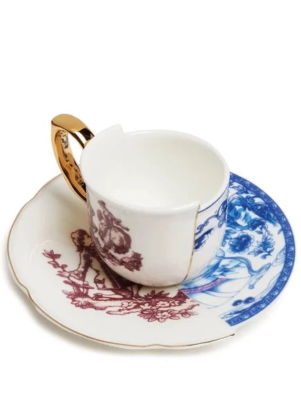 Кофейная чашка с блюдцем Seletti Hybrid Eufemia, белая