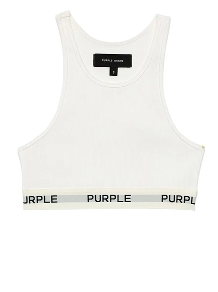 Женский кроп-топ Purple Brand с логолентой, белый
