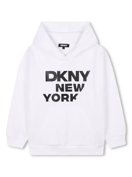 Толстовка с капюшоном с логотипом Dkny Kids white
