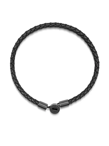 Мужской браслет Nialaya Jewelry плетеный шнур, черный