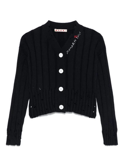 Кардиган с вышитым логотипом Marni Kids blue