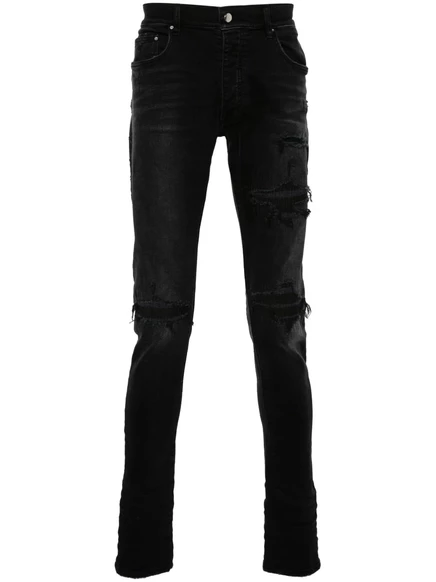 Потертые узкие джинсы AMIRI black