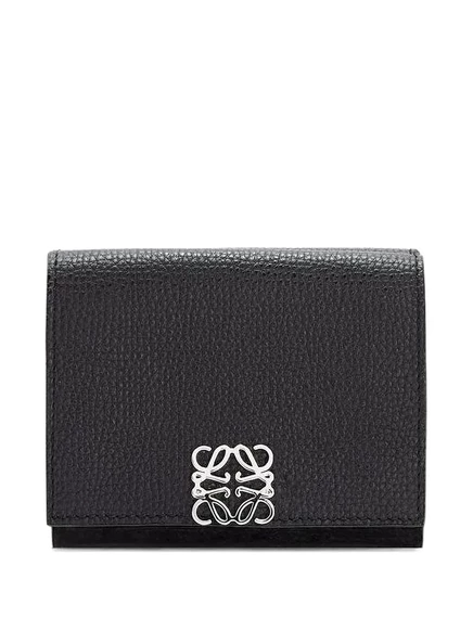 Бумажник тройного сложения из телячьей кожи LOEWE anagram black