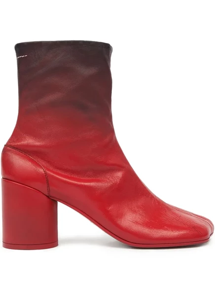 Кожаные ботильоны MM6 Maison Margiela red
