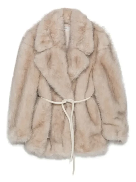 Женское меховое пальто Sportmax Rosaria, бежевое