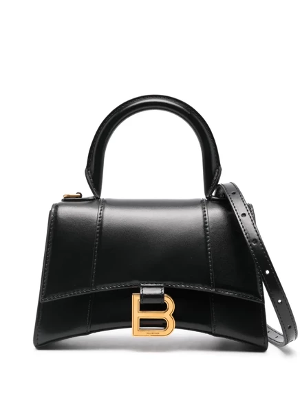 Сумка Balenciaga Hourglass XS с ручкой, черная (2)