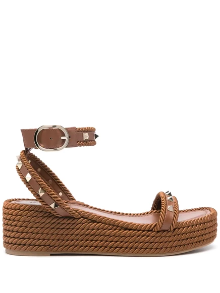 Женские эспадрильи Valentino Garavani Rockstud, коричневые