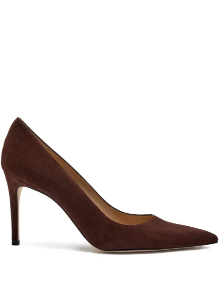 Мощные замшевые туфли-лодочки Stuart Weitzman 85 мм brown