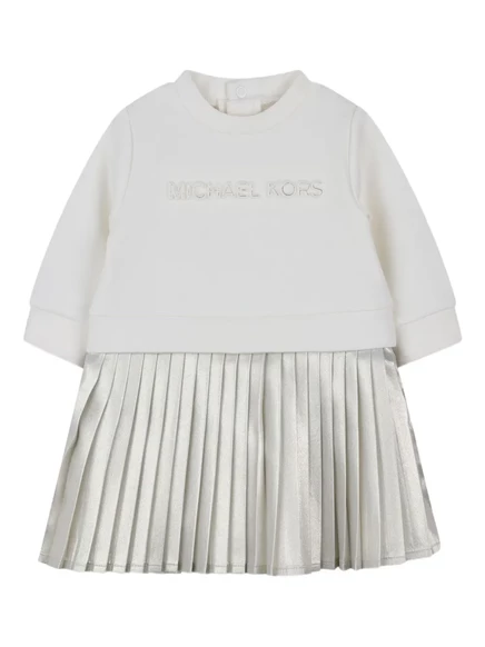Платье для девочек Michael Kors Kids с плиссированной юбкой, белое