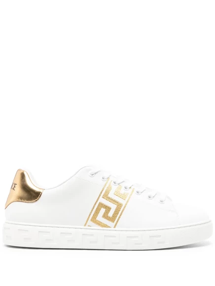 Мужские кеды Versace Greca с вышивкой, белые