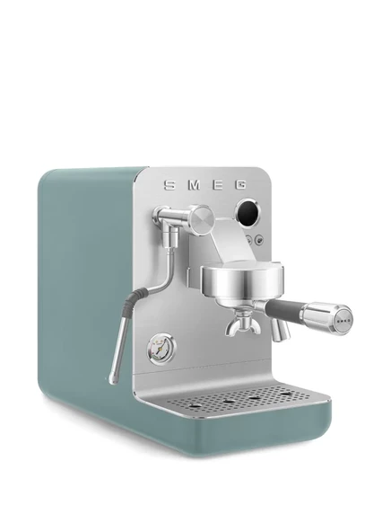 Кофемашина рожковая Smeg компактная 36×22 см, зеленая