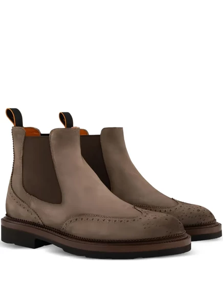 Кожаные ботинки Челси от Santoni brown