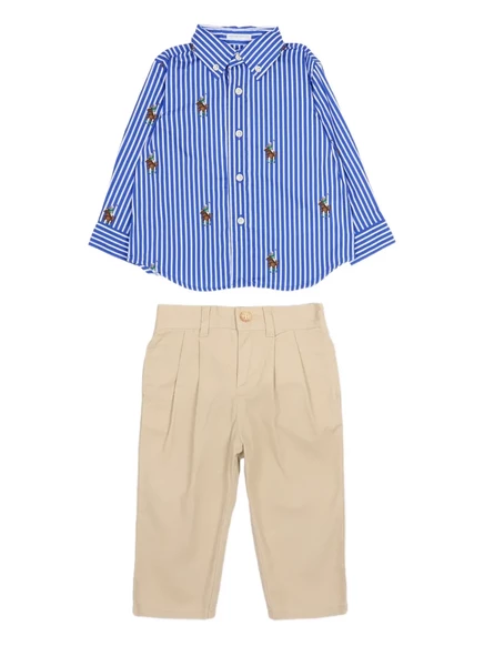 Детский комплект Polo Ralph Lauren брюки в полоску, синий